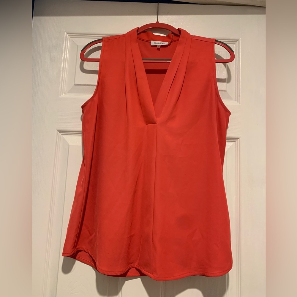 Business Blouse, Calvin Klein, M, Coral